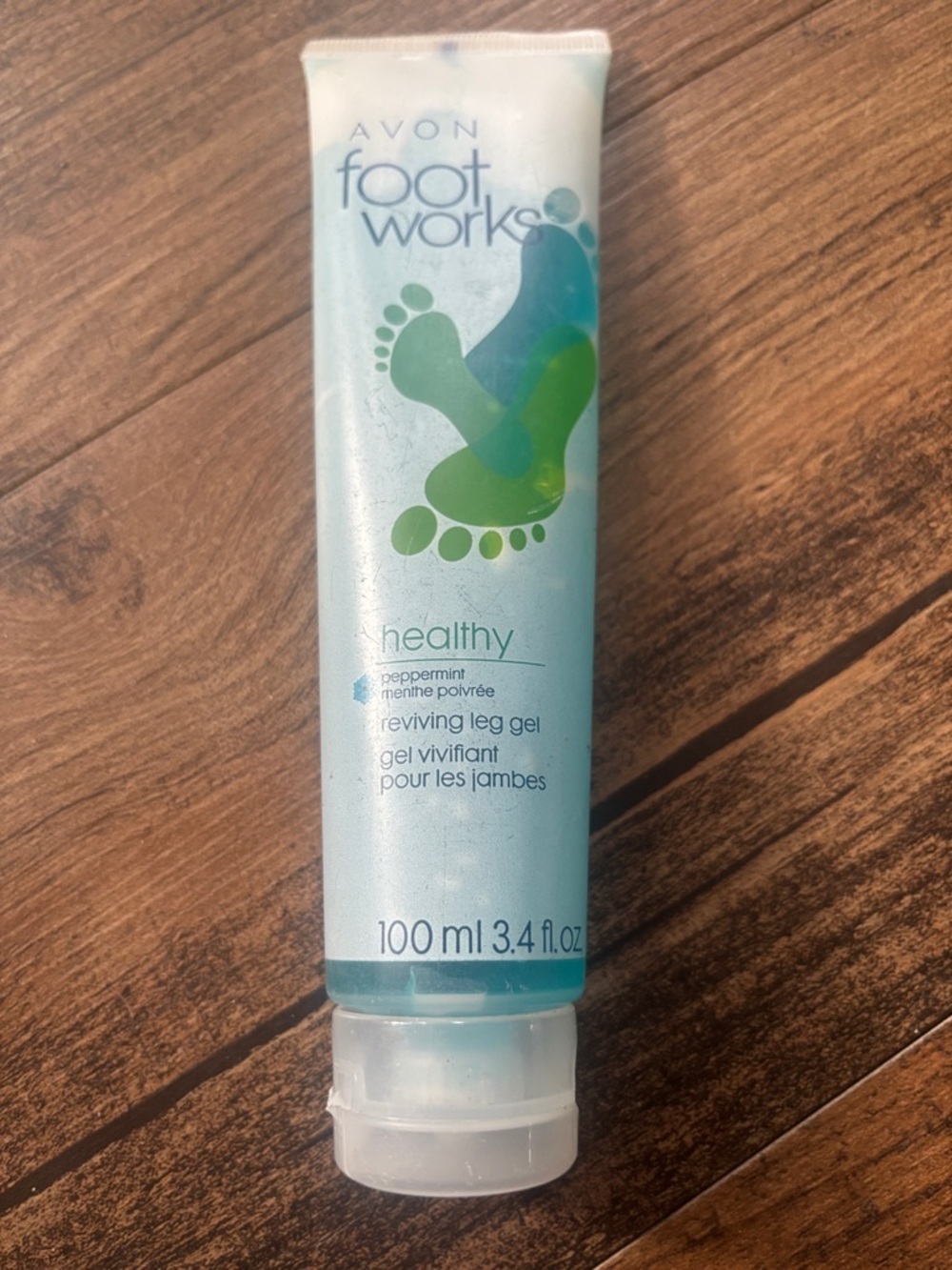 Avon Foot Works Peppermint Reviving Leg Gel - Light Blue & Green